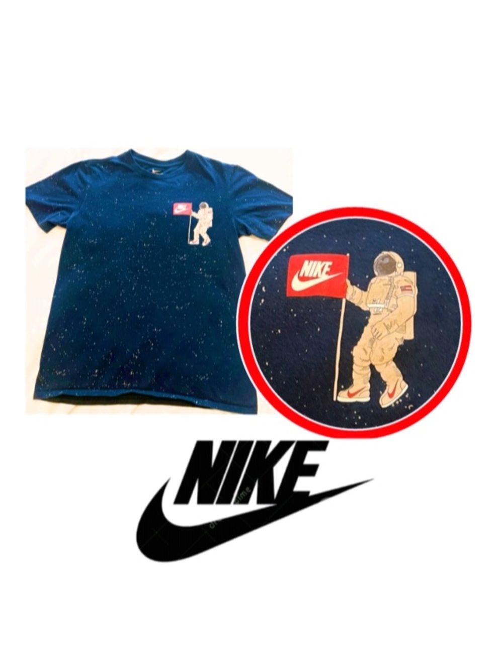 The Nike Tee Spaceman astronaut man on the moon cosmic short sleeve T-shirt